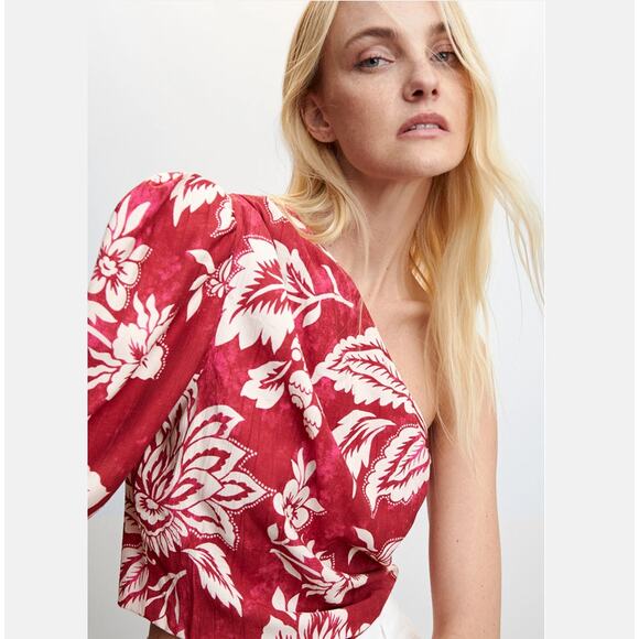 MANGO Floral Print Blouse NWT - Picture 4 of 12